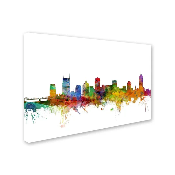 Trademark Global Michael Tompsett 'Nashville Tennessee Skyline' Canvas Art