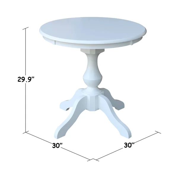 International Concepts 30x22 Round Top Pedestal Table - 40.9x22H, White