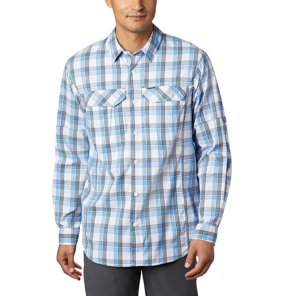 Columbia Men's Silver Ridge Lite Plaid Long Sleeve Shirt - XXL - City Grey Buffalo Plaid