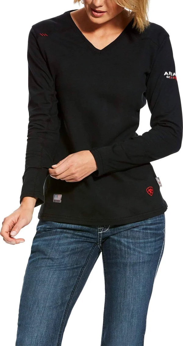 Ariat Women's Black FR AC Long Sleeve Work Top