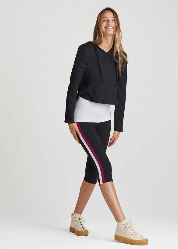 Yummie Talia Capri Cotton Stretch Shaping Legging - Grey, Size Small