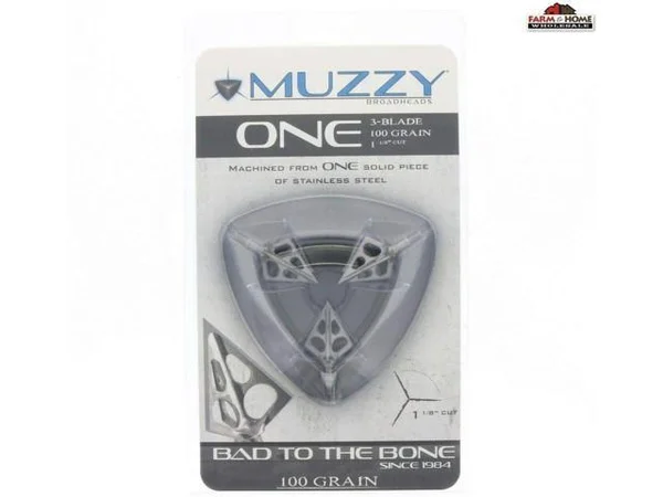 Muzzy One 100gr 3Blade Crossbow 1.125in Cut 3-Pack Broadhead