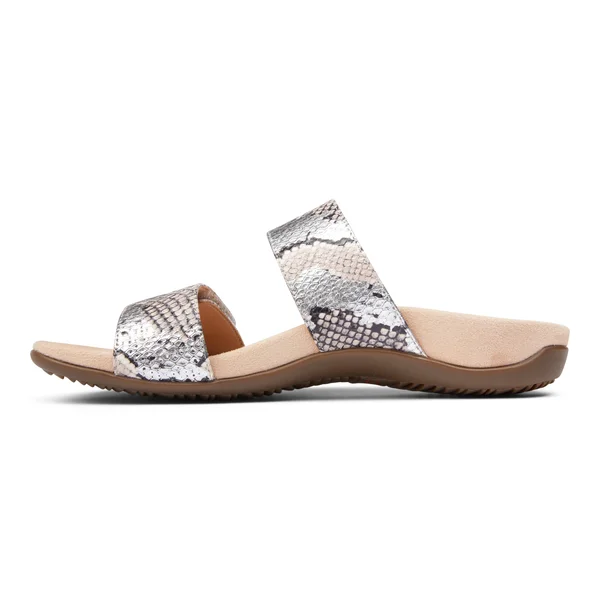 Vionic Randi Women's Slide Orthotic Sandal Silver Boa - 11 Wide