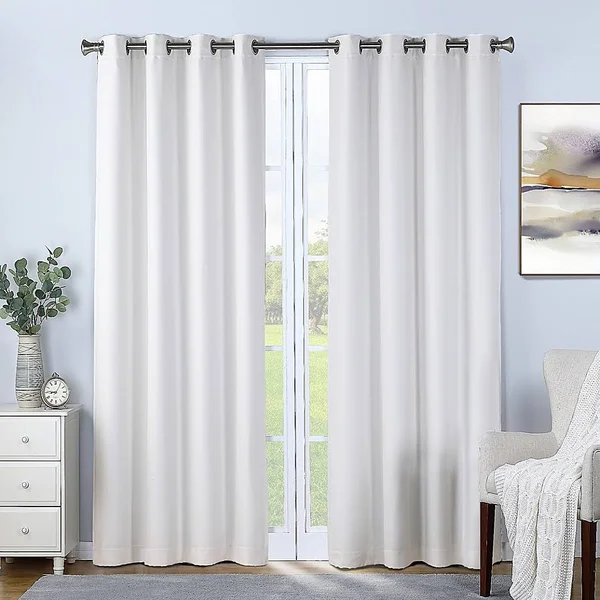 Therapedic 84x22 Nantes Blackout Grommet Window Curtain Panel - White