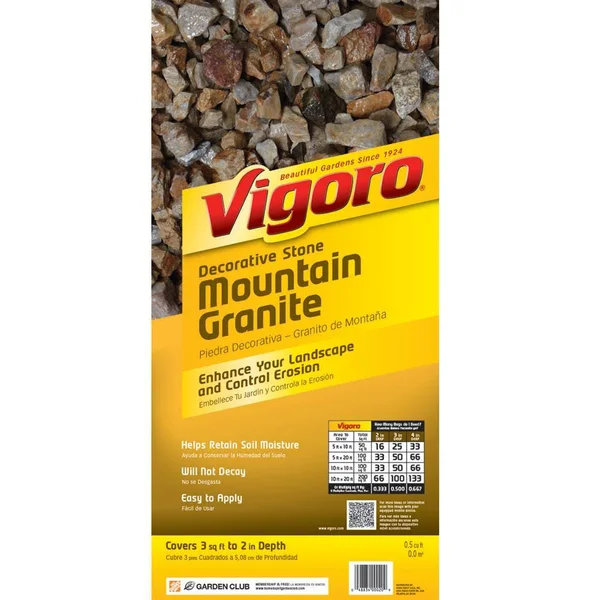 Vigoro 0.5 Cu. ft. Bagged Mountain Granite Decorative Stone (64 Bags/32 Cu. ft./Pallet)