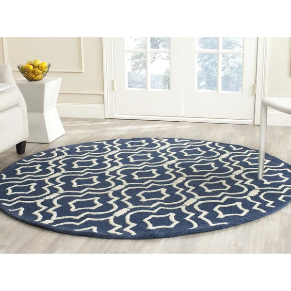 Safavieh Cambridge Navy Blue & Ivory 6& x 6& Round Rug