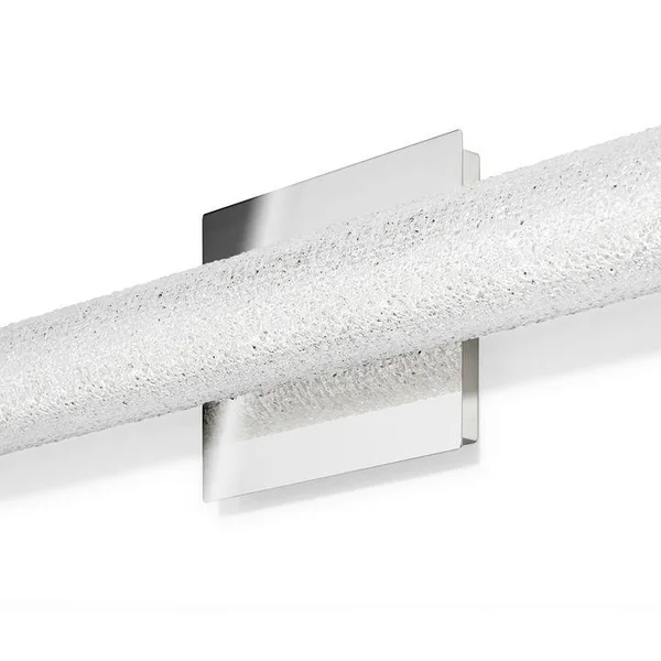 Ronan 20x22 LED - Dimmable, Vanity Light, 3000K Warm White, Chrome, Crystal-Like Textured Glass, Contemporary Transitional, Verti
