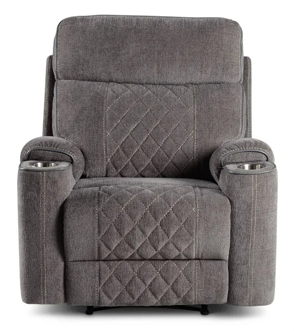 Steve Silver Crawford Warm Gray Fabric Manual Recliner