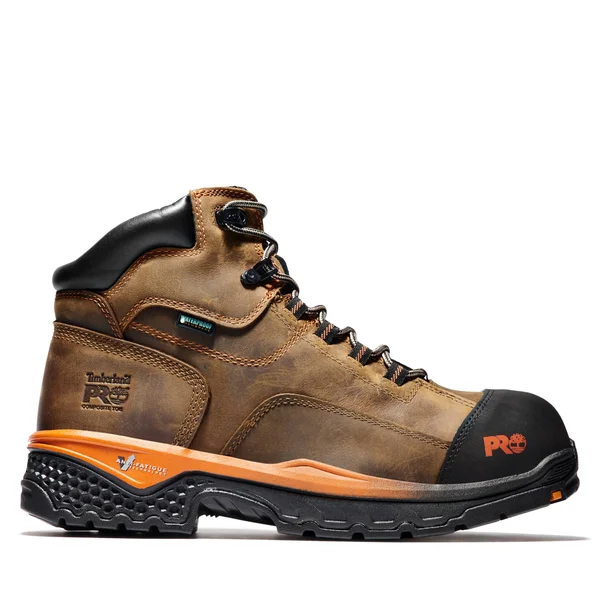 Timberland Pro Men's 6 in. Bosshog Composite Toe Waterproof Work Boot - Brown/Orange