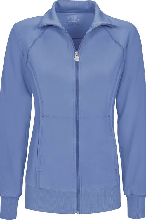 Cherokee Women's Infinity Zip Front Warm-Up Jacket - Olive