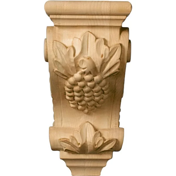 Ekena Millwork CORW03X04X07GRAL 3 1/2x22W x 4x22D x 7x22H Small Grape Corbel, Alder