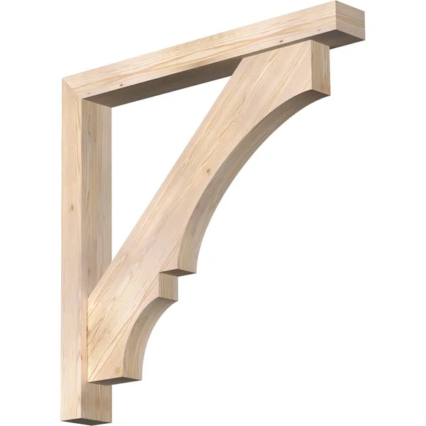 Ekena Millwork 1462162 5 1/2x22W x 44x22D x 44x22H Balboa Block Smooth Bracket w/ Offset Brace - Douglas Fir