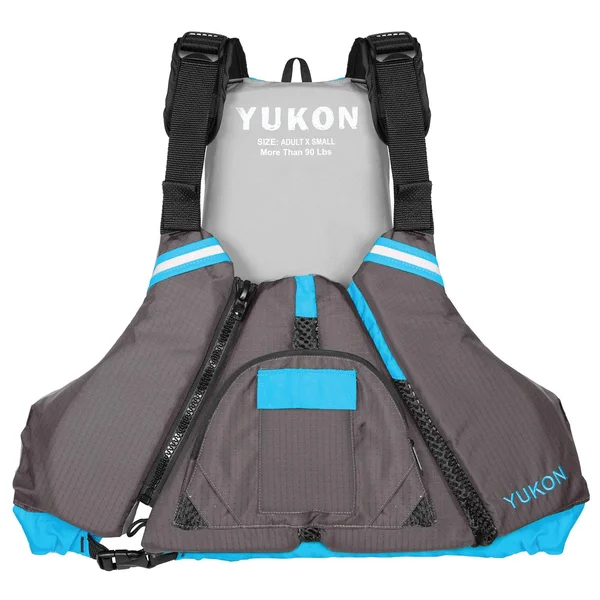 Yukon 13008-06-C-LB Epic Paddle Vest Carbon & Light Blue - 2XL & 3XL