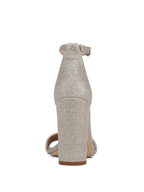 Sam Edelman Yaro Ankle Strap Sandal Heel Jute Glam Mesh 1 - Women's, Size: 9.5, Gold