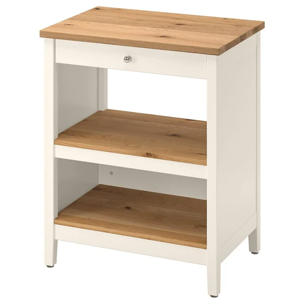 IKEA - TORNVIKEN Kitchen Island, Off-white/oak, 28 3/8x20 1/2