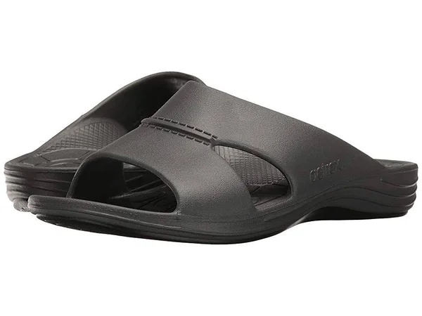 Aetrex Men's Lynco Slide Sandals - Charcoal