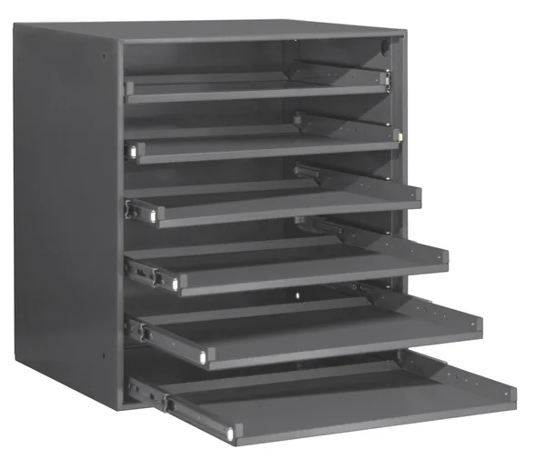 Durham 321B-95 Slide Rack, Heavy Duty, Bearing, 6 Slot, Gray