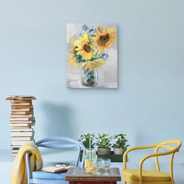 Petite Fleurs Sunflowers II by Studio Arts Canvas Art Print - 22x28