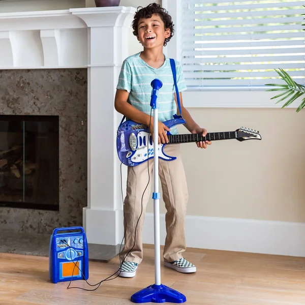 Best Choice Products Kids Electric Musical Guitar Toy Play Set - Blue