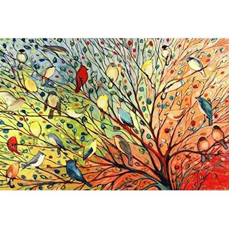 Canvas Tree Birds 24x16 Giclee Gallery Wrap Art Home Decor by Jennifer Lommers