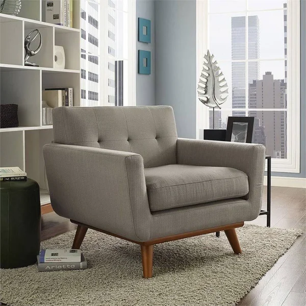 Hawthorne Collections Upholstered Accent Chair in Granite - Gray