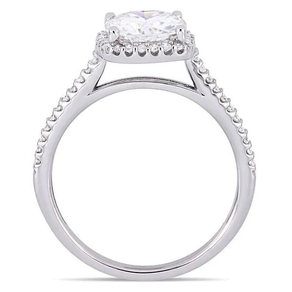 Miadora 14K White Gold Moissanite and Diamond Engagement Ring - 5