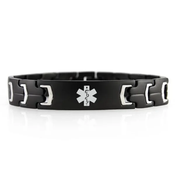 Black Stealth Medical ID Bracelet, Lauren&s Hope