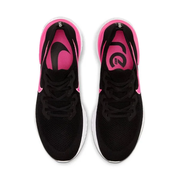 Men's Epic React Flyknit 2 (D - Regular) Running Shoe - Black - Pink Blast, White, 13