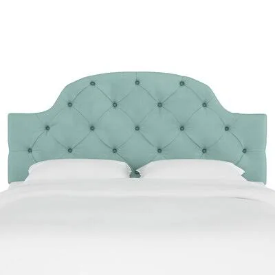 Velvet Tufted Upholstered Panel Headboard House of Hampton Size: California King - Color: Velvet Caribbean