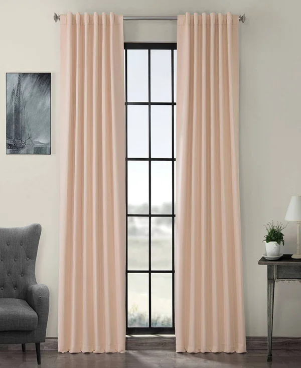 Bellini Peach Blackout Room Darkening Curtain, Half Price Drapes