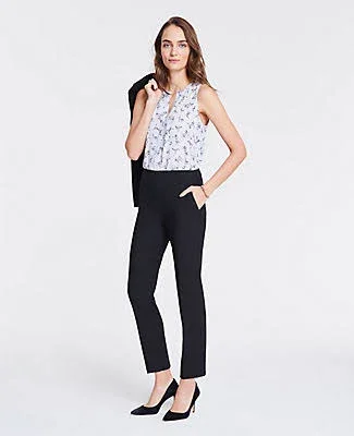 Ann Taylor The Side-Zip Ankle Pant in Bi-Stretch Size 00 Black Women's