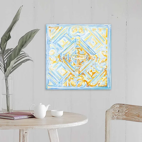 Dusk Blue Medallion II - Canvas Wall Art, 20x20, Great Big Canvas
