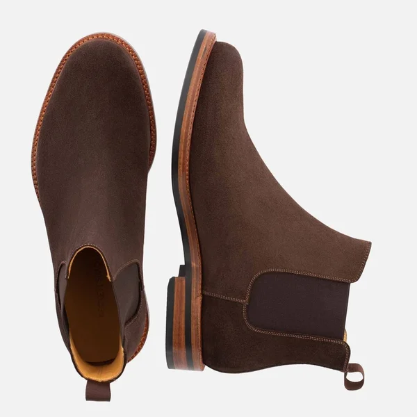 Beckett Simonon Preston Chelsea Boots - Suede - Brown, Size 9, Men's Boot