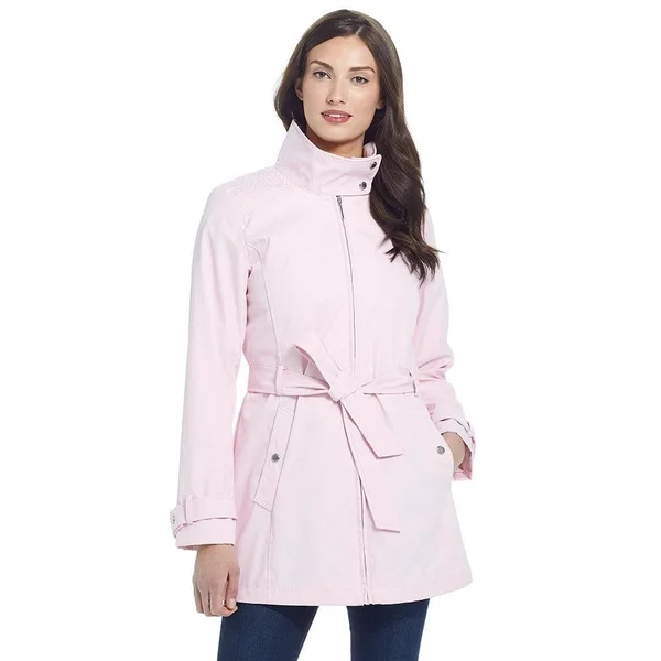 Women's Weathercast Modern Trench Coat - Size: Large, Light Red