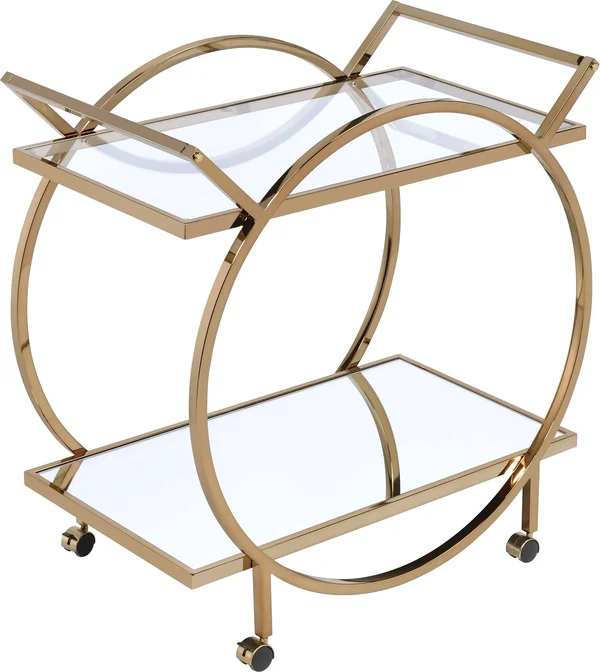 Acme Traverse Serving Cart - Champagne & Mirrored