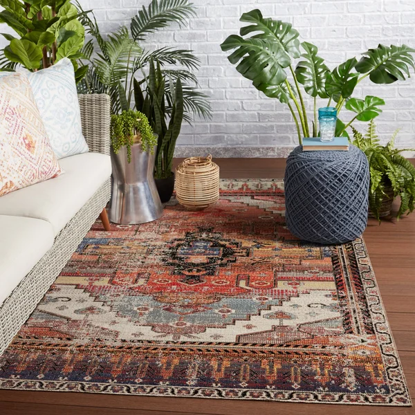 Jaipur HDC Azriel Pink/Taupe 8 ft. 10 in. x 12 ft. Medallion Rectangle Indoor/Outdoor Area Rug