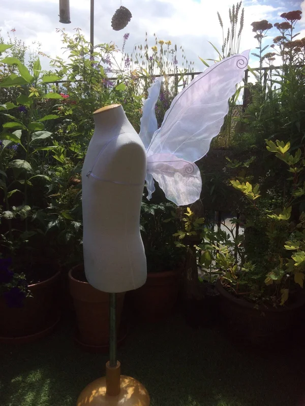 Fairy Wings, Tinkerbell Style, White, Iridescent, Small, Children Size