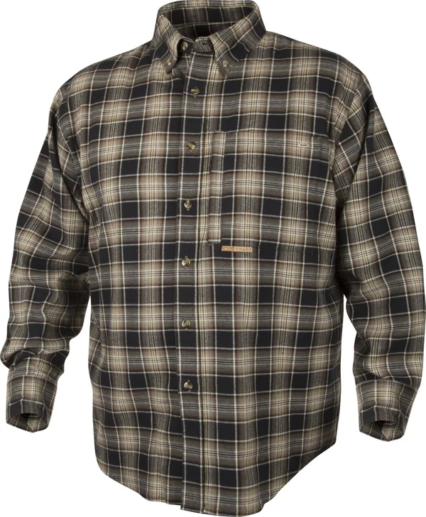 Drake Autumn Brushed Twill Shirt (Navy/Tan, Small)