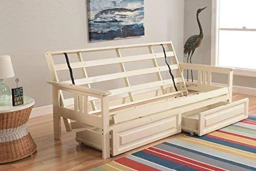 Kodiak Furniture Monterey Full Frame with Storage Drawers-Color:Barbados/Blue - Style:Linen Aqua Mattress