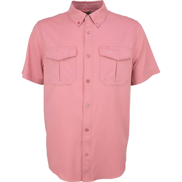 AFTCO Rangle Vented Short Sleeve Shirt - Light Gray