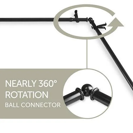 Rod Desyne Faceted Double Bay Window Rod - Black