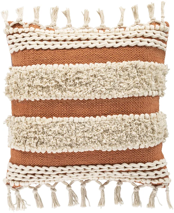 Surya HNA010-2222P Helena Decorative Pillow Burnt Orange/Ivory/Khaki