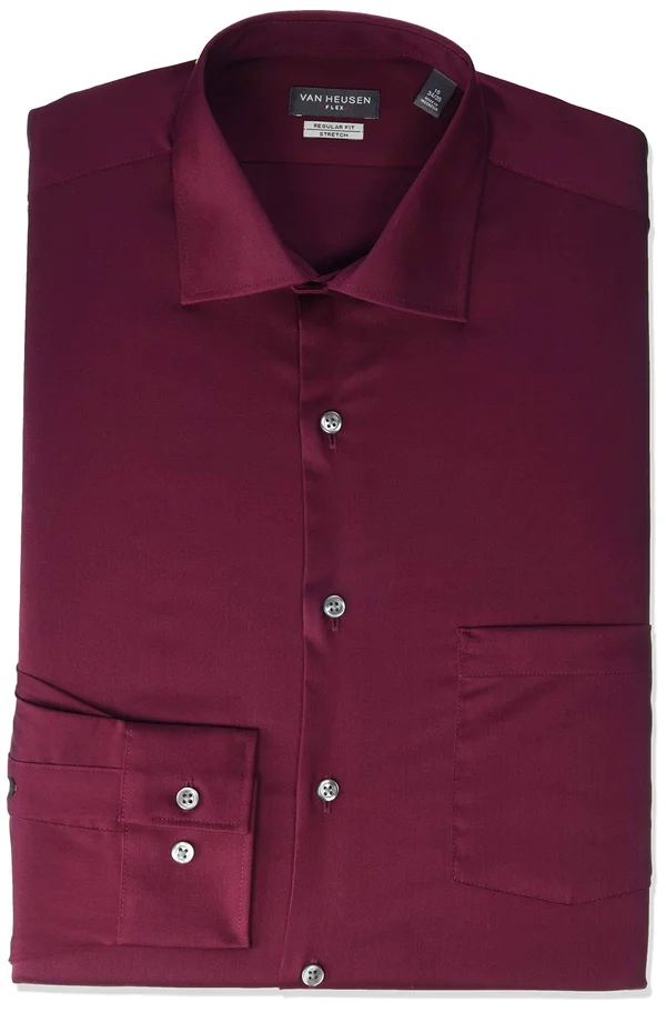 Van Heusen Mens Solid Flex Button-Down Shirt