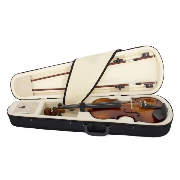 Cecilio CVN-300 Ebony Fitted Solid Wood Violin with D&Addario Prelude Strings - Size 1/2