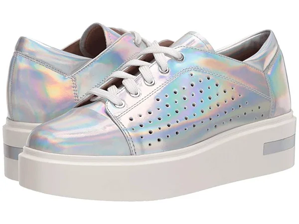 Women's Linea Paolo Kendra Platform Sneaker, Size 5 M - Metallic