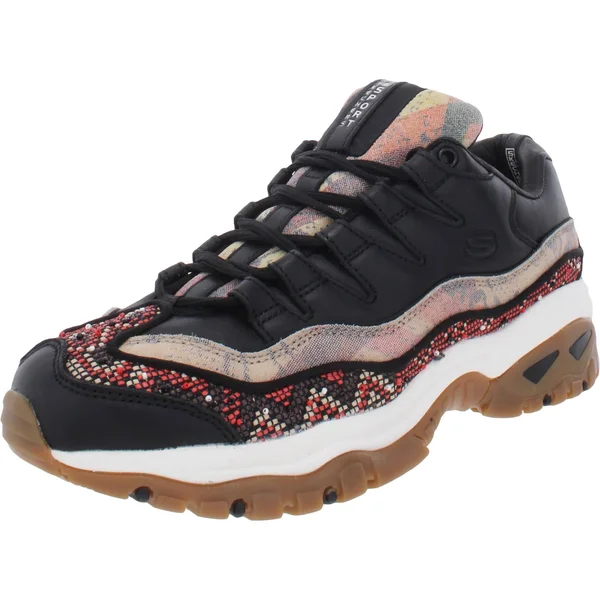 Skechers Womens Energy-Pure Serenity Leather Sneakers Black 10 Medium (B, M)