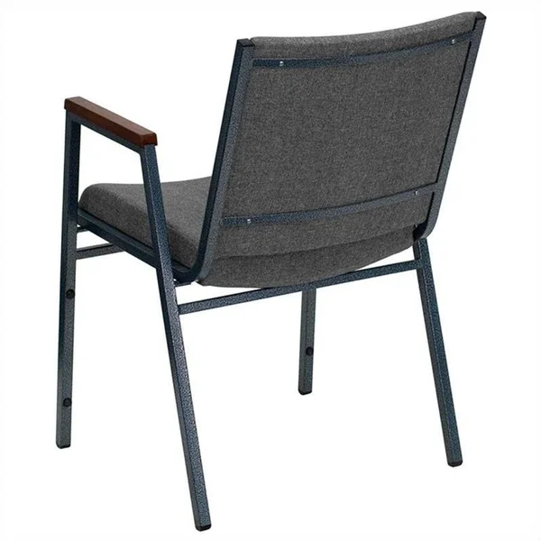 Bowery Hill Upholstered Stacking Chair in Gray
