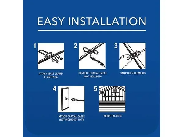 TV Antenna - RCA Outdoor Yagi Satellite HD Antenna with Over 70 Mile Range - Attic or Roof Mount TV Antenna, Long Range Digital