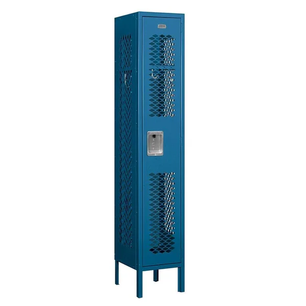 Salsbury Industries 71152bl-a 12x22 Wide Single Tier Vented Metal Locker - 1 Wide - 5 Feet High - 12 Inches Deep - Blue - Assemb