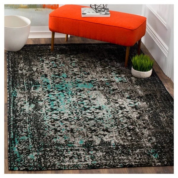 Safavieh CLV223C Classic Vintage Navy, Teal Area Rug - 3& x 5&